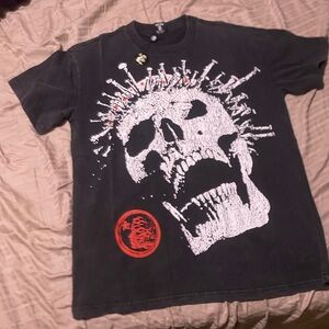 Black T-Shirt with Skull Graphic